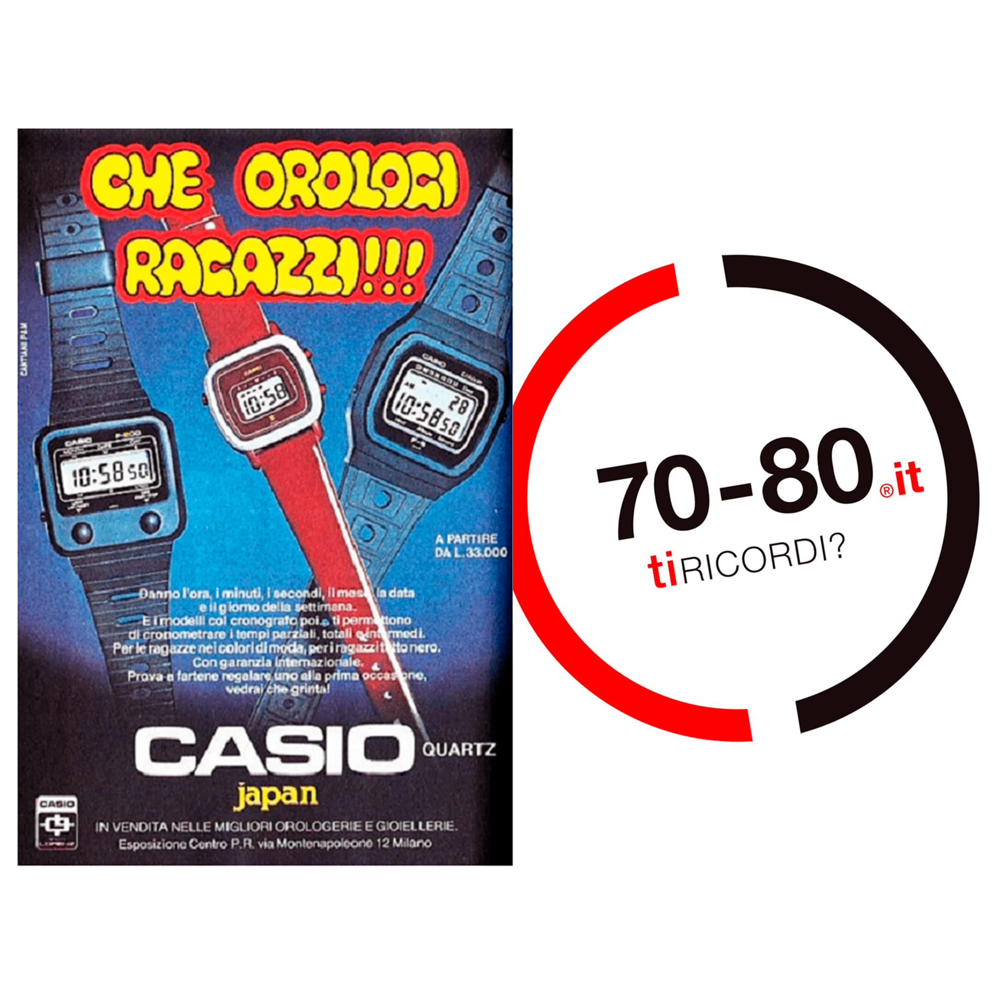 SETTANTAxOTTANTA: Anni 70-80. Dall’orologio digitale, alla calcolatrice tascabile, il Giappone invade con successo il mercato italiano
