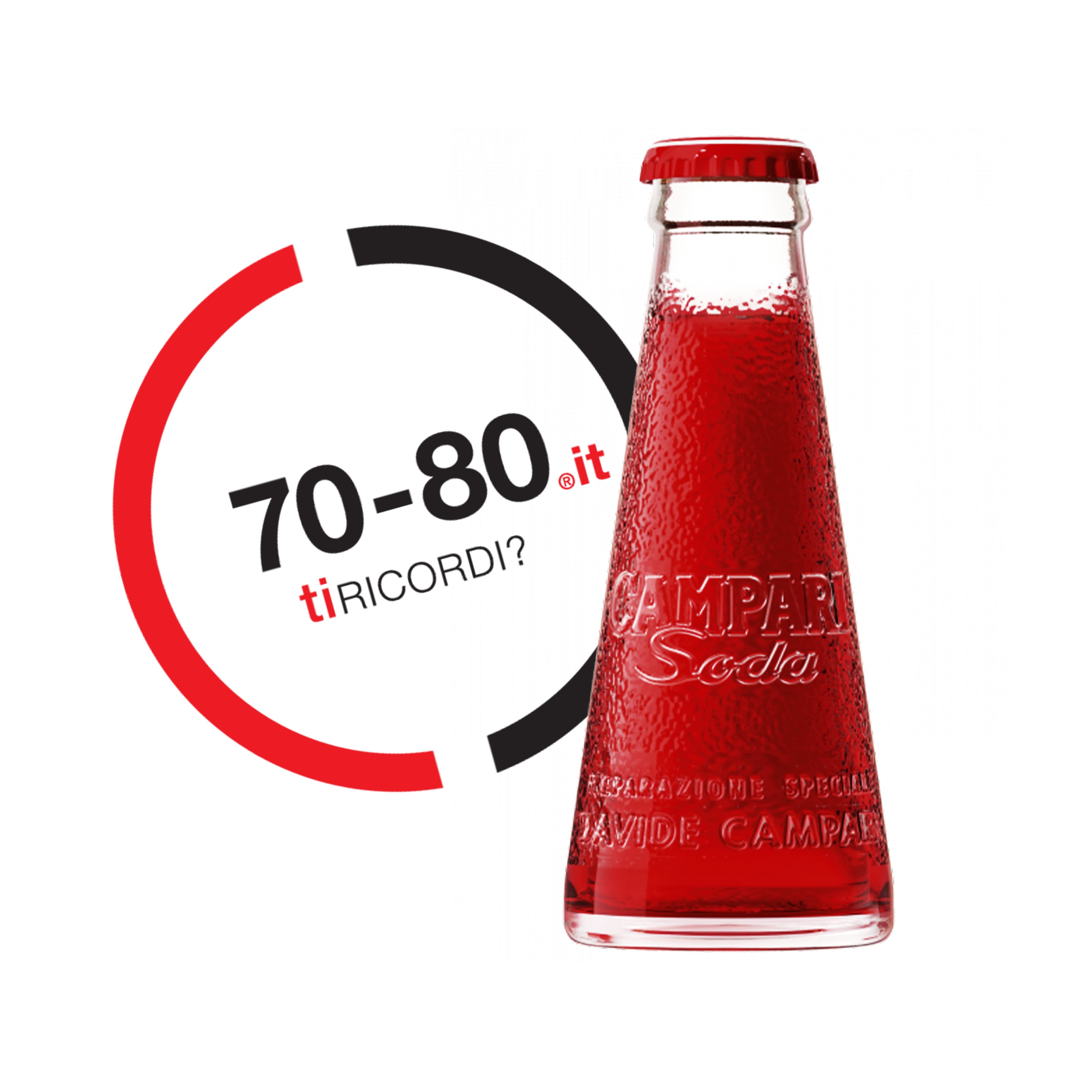 SETTANTAxOTTANTA: Anni 70-80. Campari Soda un gusto che non finisce mai. La bottiglietta diffonde la tradizione dell’aperitivo