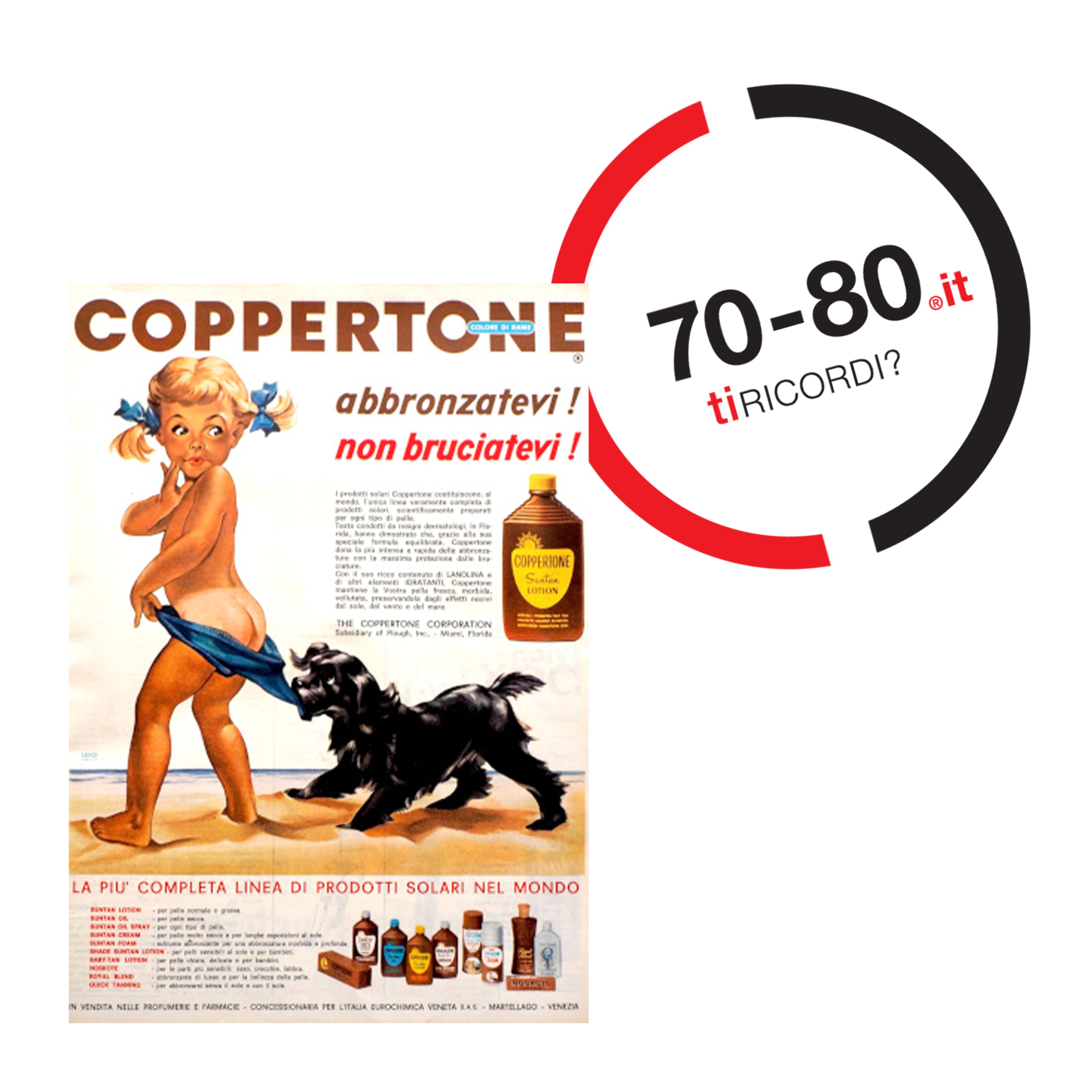 SETTANTAxOTTANTA: Anni 50-60. La pubblicità dell’abbronzante Coppertone desta scandalo