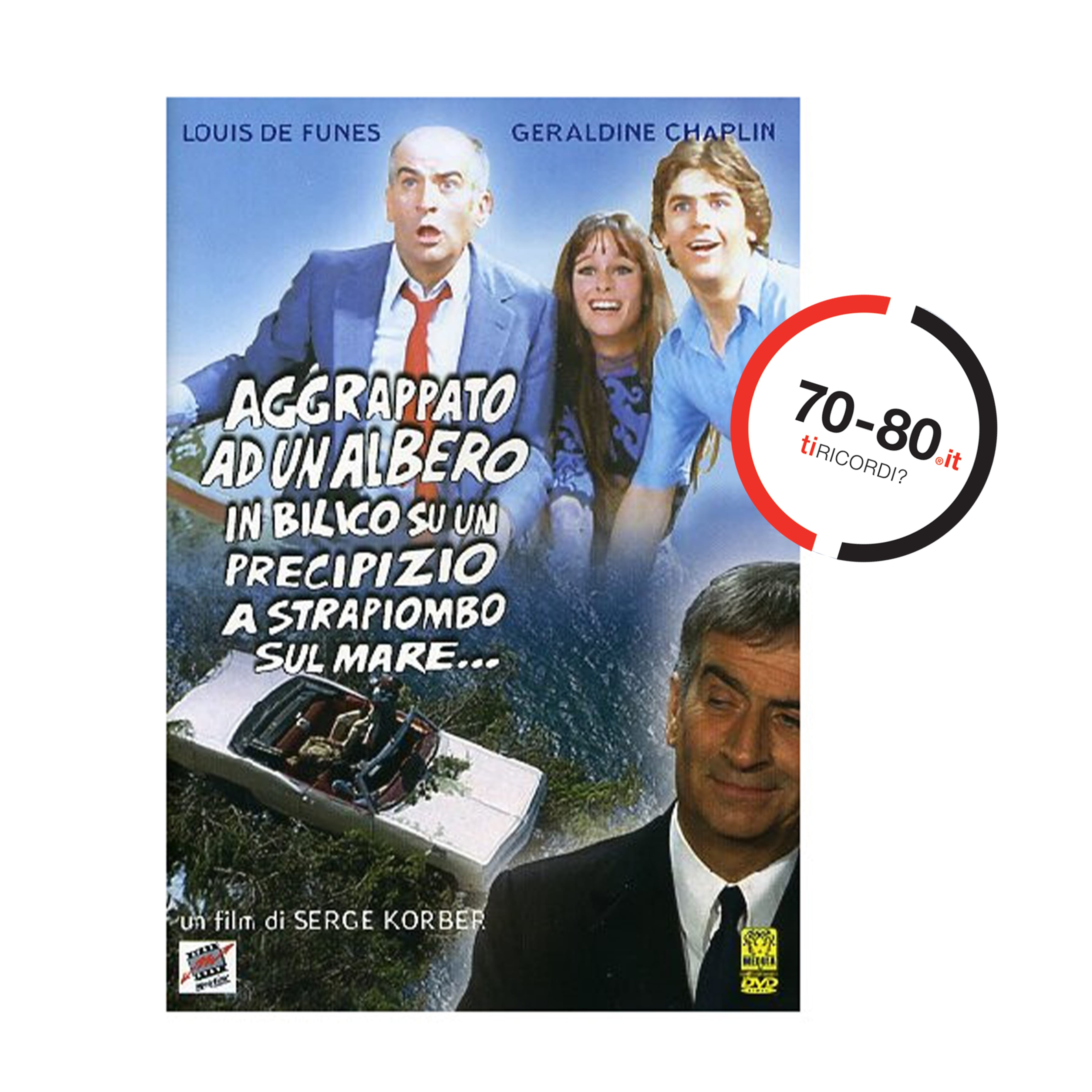 SETTANTAxOTTANTA: 1971 Louis de Funès aggrappato ad un albero, in bilico su un precipizio a strapiombo sul mare